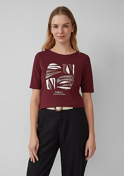 s.Oliver Kurzarmshirt T-Shirt Jersey-T-Shirt im Slim Fit mit Frontprint günstig online kaufen