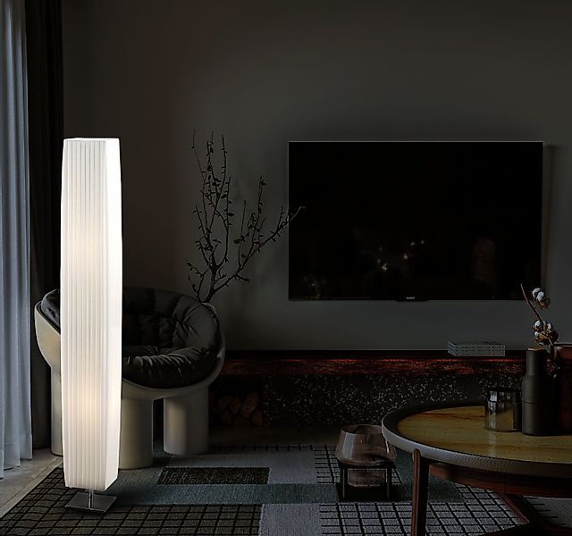 TRANGO Stehlampe, 120S Design Plissee Stehleuchte günstig online kaufen