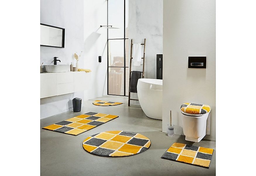 REDBEST Duschmatte Duschvorlage "Los Angeles" halbrund, Höhe 20 mm, Karo günstig online kaufen