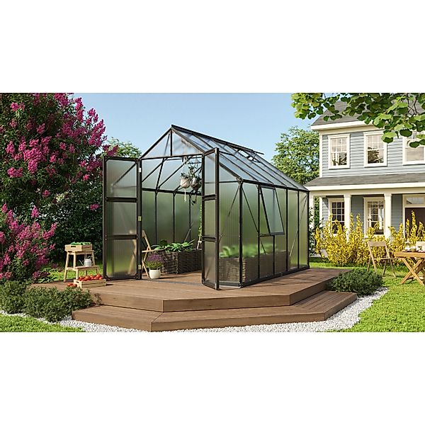 Vitavia Gewächshaus Olymp 8300 HKP 4 mm Schwarz B 257 cm x T 325 cm günstig online kaufen