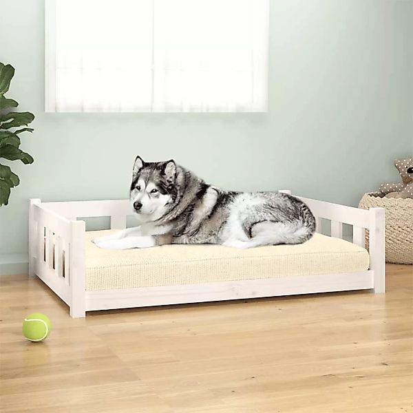 Vidaxl Hundebett Weiß 105,5x75,5x28 Cm Massivholz Kiefer günstig online kaufen
