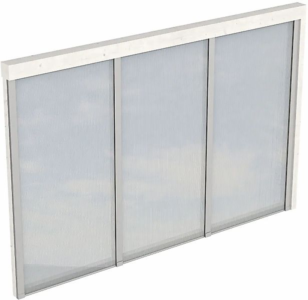 Skan Holz Seitenwand m. Polycarbonatplatten (WA) 305 x 200 cm Fichte Weiß günstig online kaufen