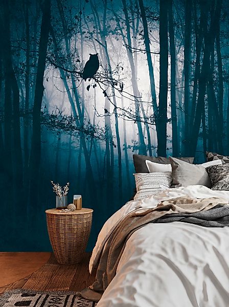 living walls Fototapete "THE WALL III Wald-Tapete Motivtapete Eule Wald" ma günstig online kaufen