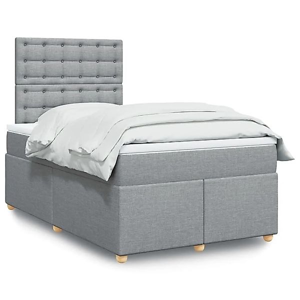 vidaXL Boxspringbett mit Matratze Hellgrau 120x190 cm Stoff 3291233 günstig online kaufen