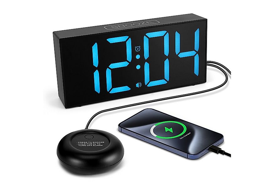 BlingBin Wecker LED-Wecker mit Bettschüttler, Doppelalarm USB-Anschluss Sch günstig online kaufen