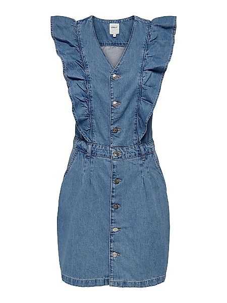 ONLY Gerüschtes Jeanskleid Damen Blau günstig online kaufen
