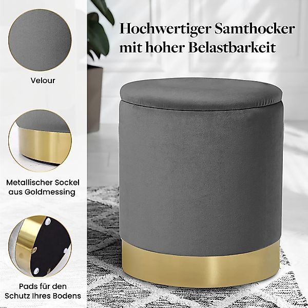 ELYFLAIR Hocker ELYFLAIR® Samthocker mit Stauraum günstig online kaufen