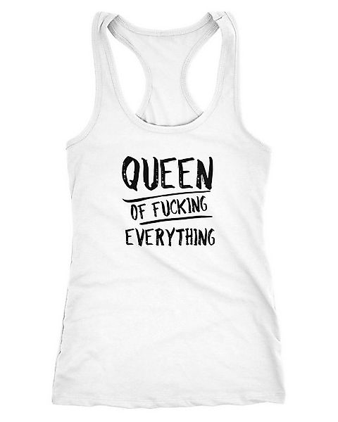 MoonWorks Tanktop Damen Tanktop mit Spruch Queen of Fucking Everything Race günstig online kaufen