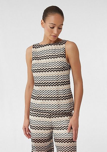 comma Muskelshirt T-Shirt Stricktop aus Zick-Zack-Ajour günstig online kaufen