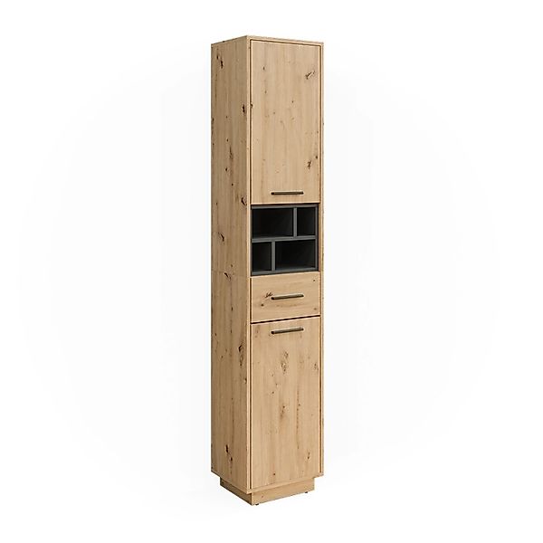 Vicco Badschrank Beatrice Artisan Eiche/Anthrazit 38 x 190 cm mit Türen Sch günstig online kaufen