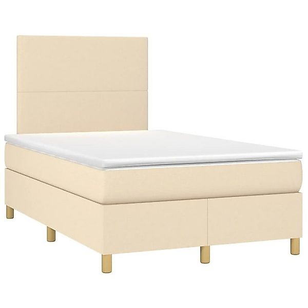 vidaXL Boxspringbett, Boxbett mit Matratze Creme 120x190 cm Stoff günstig online kaufen