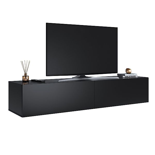 SONNI Lowboard Breite 140/160/180cm,TV Board,Hängend,Hochglanz,Weiß/schwarz günstig online kaufen