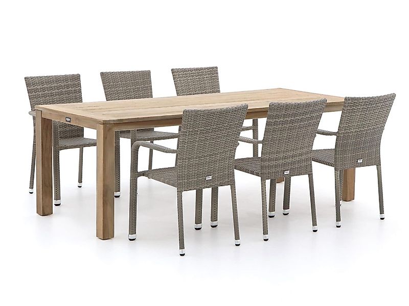 Forza Fossano/ROUGH-S 220 cm Gartenmöbel-Set 7-teilig stapelbar günstig online kaufen