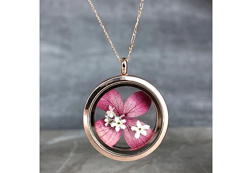 MadamLili Kette mit Anhänger Hortensie und Vergissmeinnichtblüten 925 Sterl günstig online kaufen