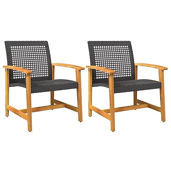 vidaXL Sofaelement Gartenstühle 2 Stk. Schwarz günstig online kaufen