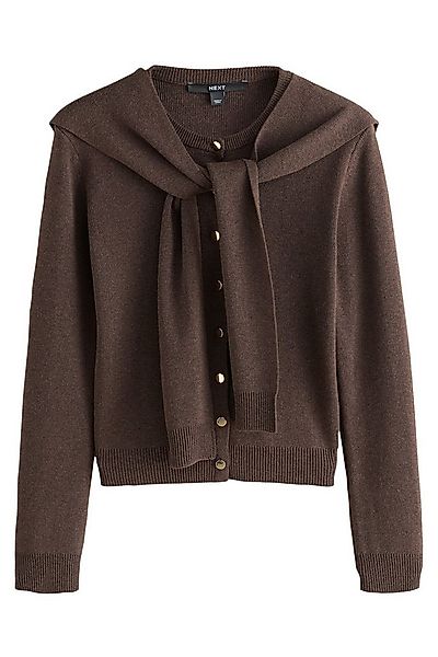 Next Rundhalspullover Cardigan mit Rundhalsausschnitt und Schal (1-tlg) günstig online kaufen