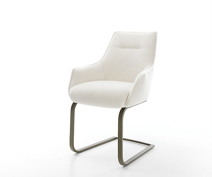 Freischwinger Alja-Flex mit Armlehnen Bouclé Soft Beige Freischwinger flach günstig online kaufen