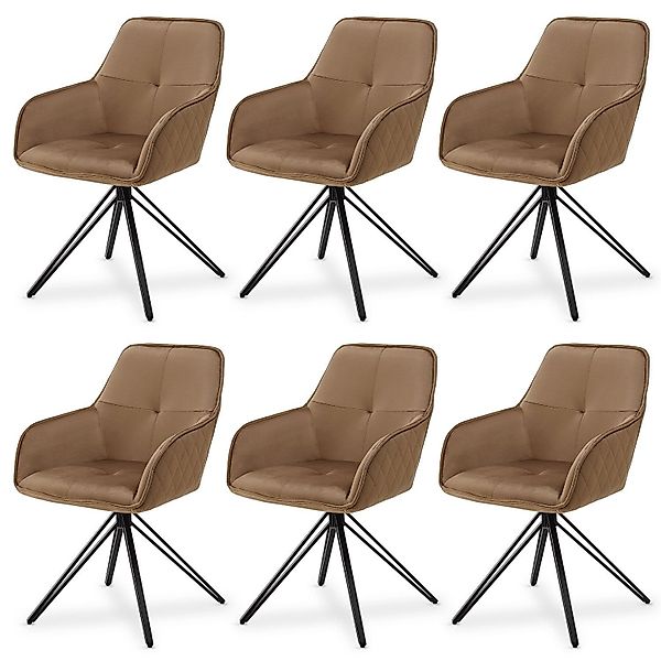 Juskys Esszimmerstuhl Clyde, 6er Set, Stoff günstig online kaufen