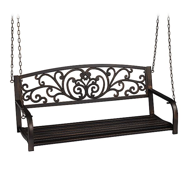 relaxdays Hollywoodschaukel Outdoor Hängebank aus Metall, günstig online kaufen
