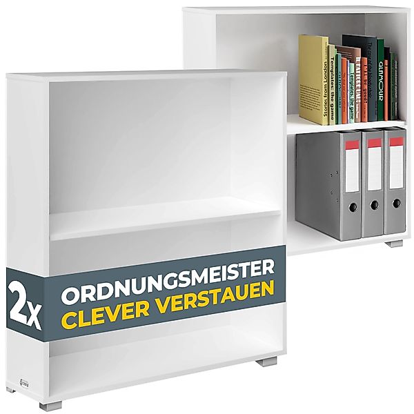 Bücherregal Vela 2er-Set Weiß 2 Fächer günstig online kaufen