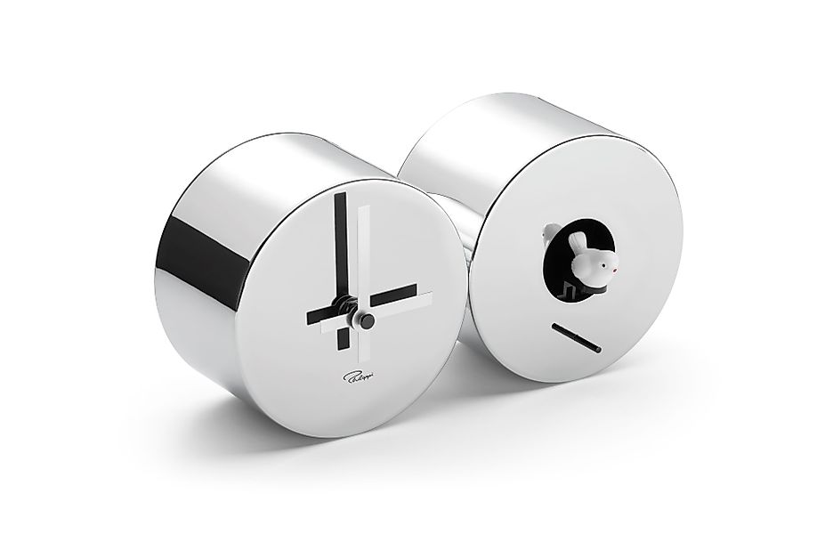 CUCULO Kuckucksuhr aus verchromtem Stahl günstig online kaufen