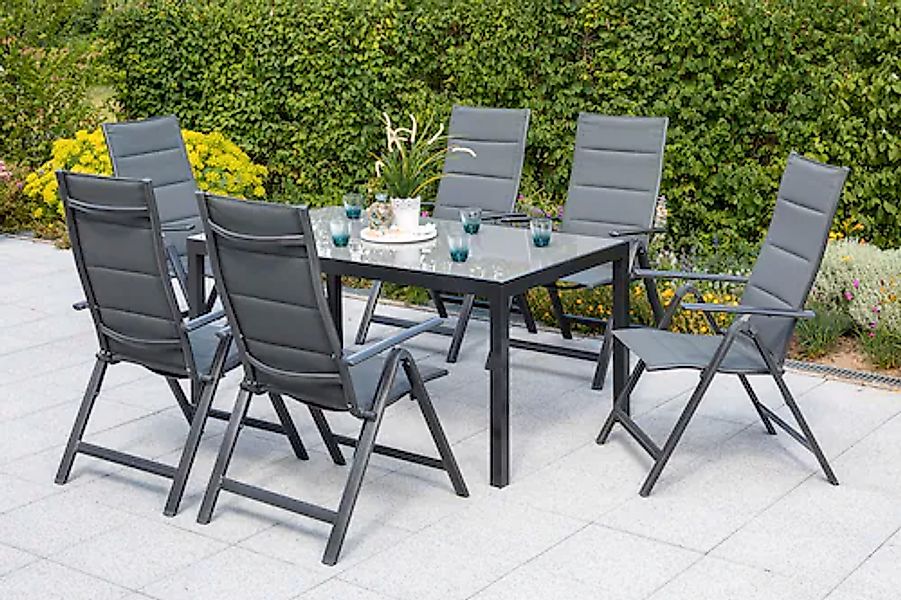 MERXX Garten-Essgruppe »Taviano« Set, 7 Stk. tlg. 6 Klappsessel, 5-fach ver günstig online kaufen