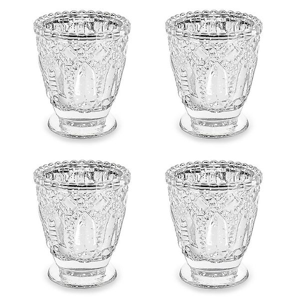 partydeco Teelichthalter, Teelichtgläser Kelch geprägte Ornamenten günstig online kaufen