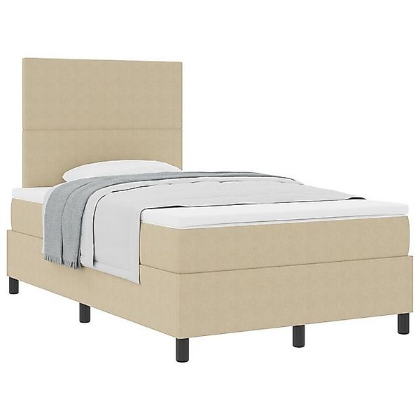 vidaXL Bett Boxspringbett mit Matratze Grün Grau Kleines Doppel Cord-Stoff günstig online kaufen