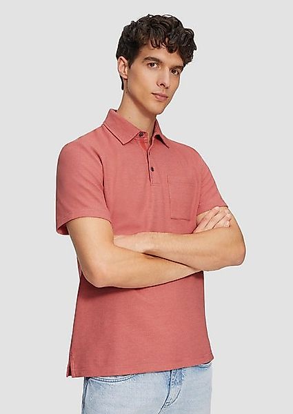 s.Oliver Kurzarmshirt Poloshirt aus zweifarbigem Waffelpiqué mit Brusttasch günstig online kaufen