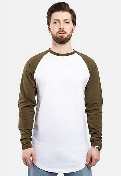 Blackskies T-Shirt Baseball Longshirt T-Shirt Olive-Weiß Medium günstig online kaufen