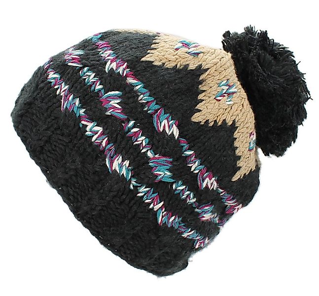 dy_mode Strickmütze Damen Bommelmütze im Norweger-Look Strickmütze Grobstri günstig online kaufen