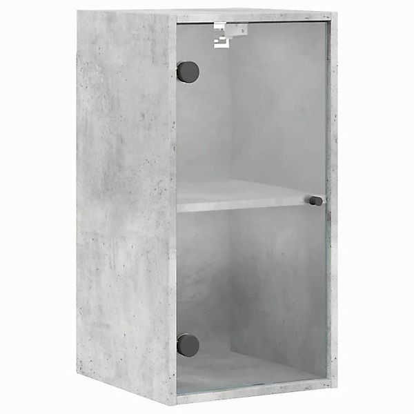 vidaXL Glashängeschrank Wandschrank mit Glastüren Betongrau günstig online kaufen
