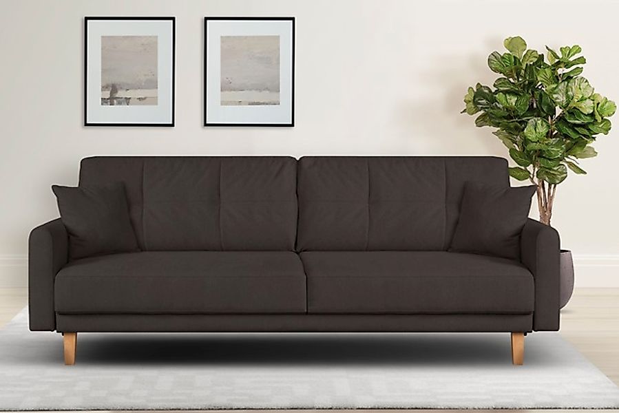 Home affaire 3-Sitzer "TRIPLO optionale Schlafsofa mit Bettkasten, Maße B/T günstig online kaufen