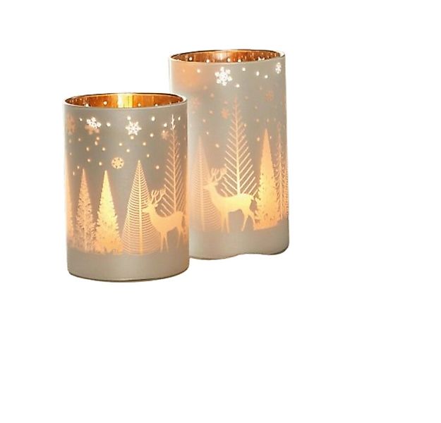 Home-trends24.de Windlicht Windlicht Kerzenhalter Winter Rentier Teelichtha günstig online kaufen