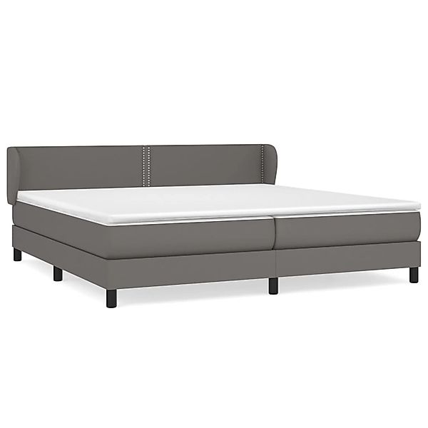 vidaXL Boxspringbett mit Matratze Grau 200x200 cm Kunstleder 3127275 günstig online kaufen