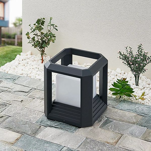 Lucande LED-Sockelleuchte Serenella, anthrazit, Metall, 27cm günstig online kaufen