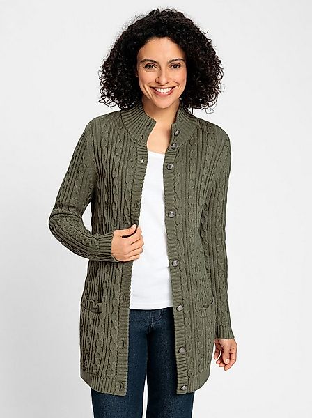 Witt Strickjacke Long-Strickjacke Langarm Links-Strick, Zopfmuster günstig online kaufen