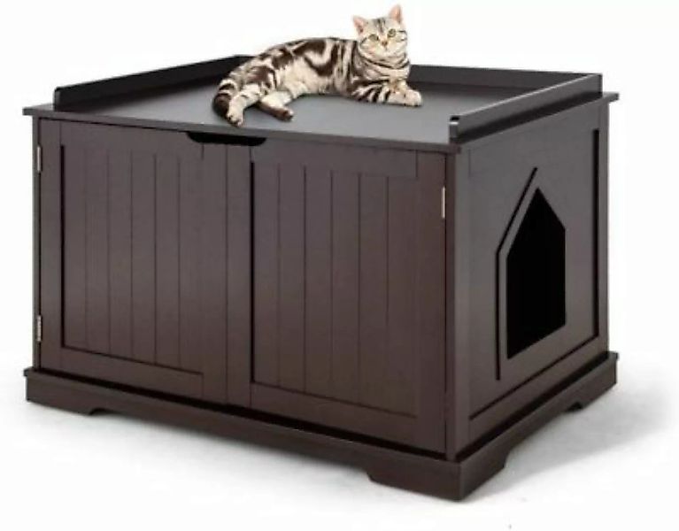 COSTWAY® Katzenhaus mit Bett braun günstig online kaufen