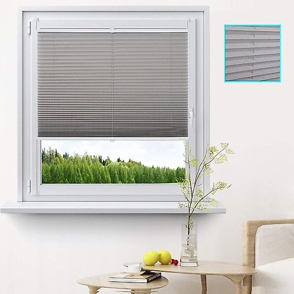 Woltu Plissee, Lichtschutz, Klemmfix Milchglas Muster, günstig online kaufen