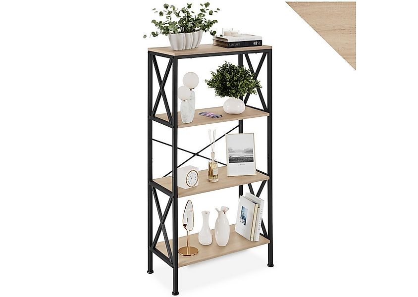 tectake Bücherregal Standregal, 4 Ebenen, inklusive Kippschutz, 61,5 x 31,5 günstig online kaufen