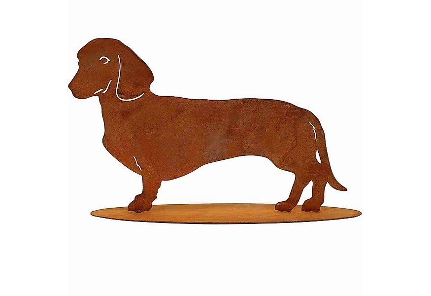 Rostikal Gartenfigur Dackel Rostfigur – Hundefigur aus Metall für Garten & günstig online kaufen