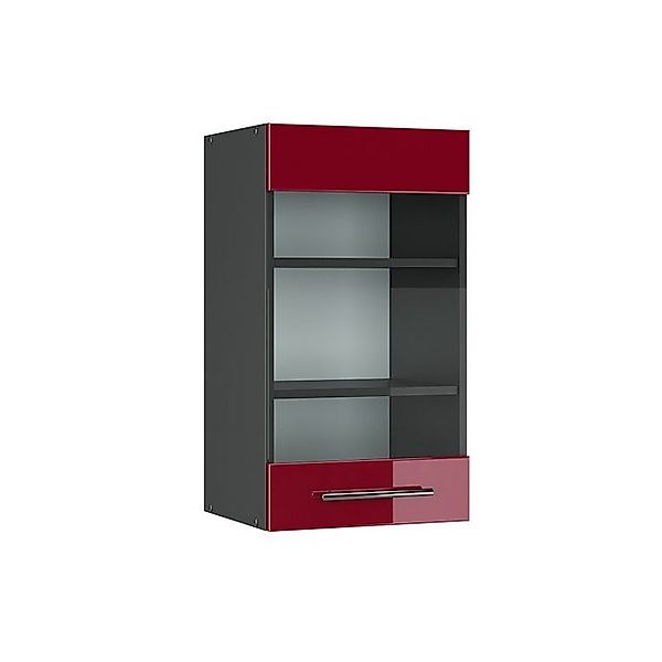 Vicco Küchenglasschrank Fame-Line Glashängeschrank Bordeaux Hochglanz/Anthr günstig online kaufen