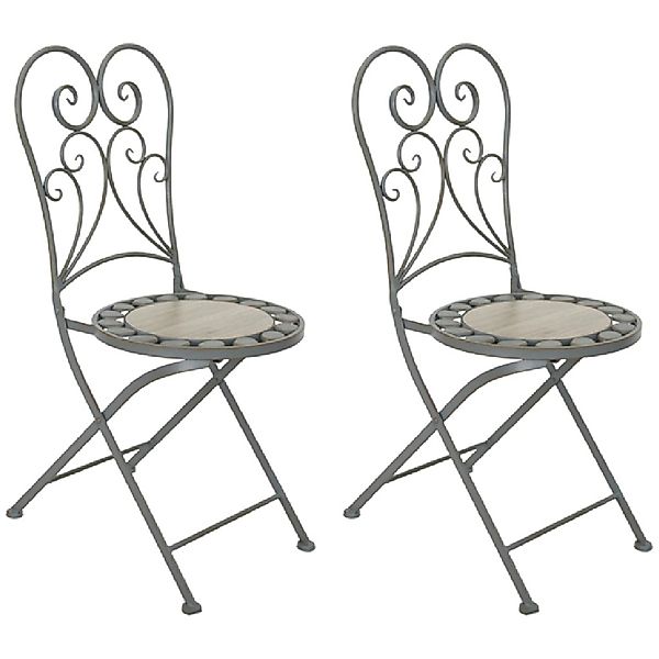 Acamp Gartenset Provence 2 Stühle Grau-Beige meliert für den Außenbereich günstig online kaufen