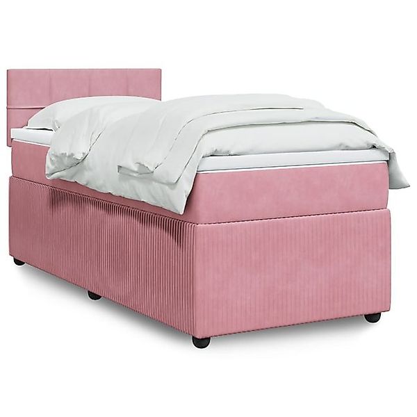 vidaXL Boxspringbett, Boxspringbett mit Matratze Rosa 90x190 cm Samt günstig online kaufen