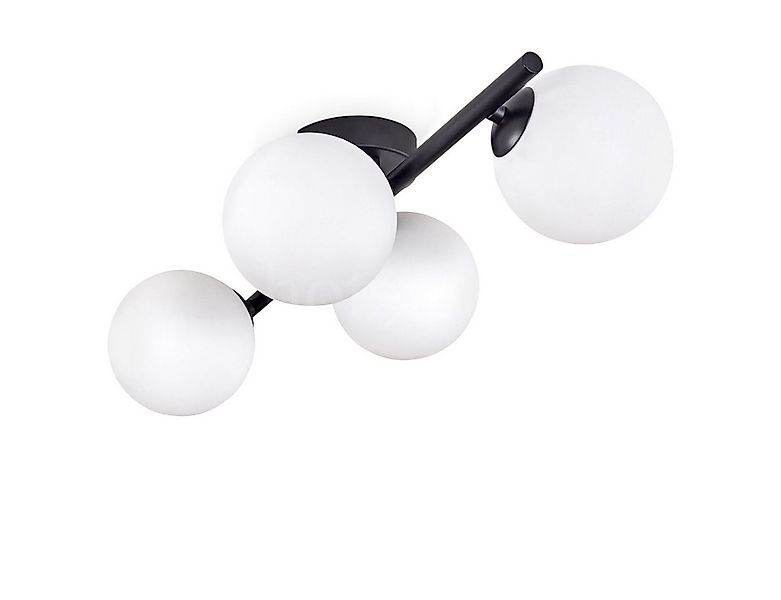 hofstein Deckenleuchte Deckenlampe aus Metall/Glas in Schwarz/Milchglas, oh günstig online kaufen