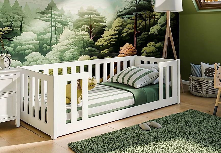 Kids Collective Kinderbett 90x200 cm mit Rausfallschutz & Lattenrost in wei günstig online kaufen