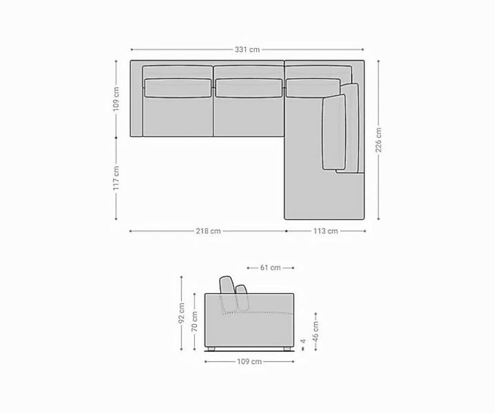 DELIFE Ecksofa Isla, Cord Beige 330x225 cm Ottomane rechts günstig online kaufen