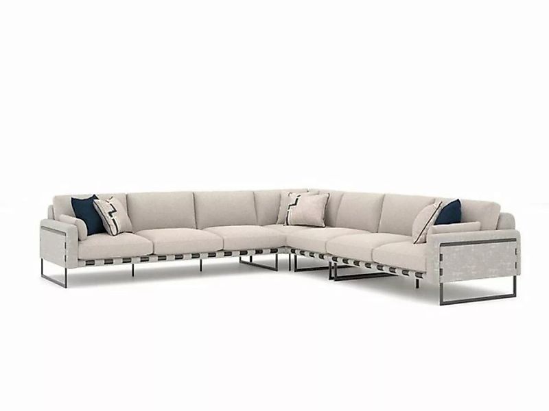 JVmoebel Ecksofa Grau Ecksofa L-Form Couch Design Polster Modern Textil Woh günstig online kaufen