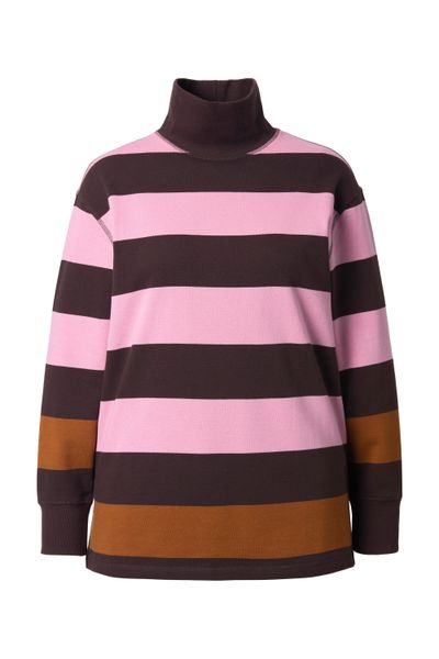 Ulla Popken Sweatshirt Sweatshirt Streifen Stehkragen günstig online kaufen