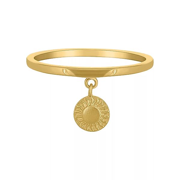 CAÏ Fingerring "925 Silber vergoldet Anhänger Münze Sonne" günstig online kaufen